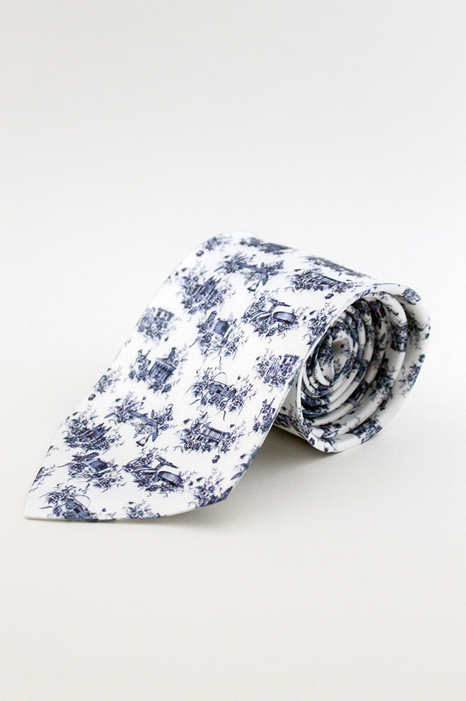 Glasgow Print Tie (Clyde Blue) - JOSEF MCFADDEN
